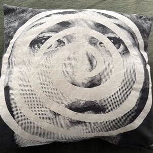 Fornasetti Black and White Artistic Pillow